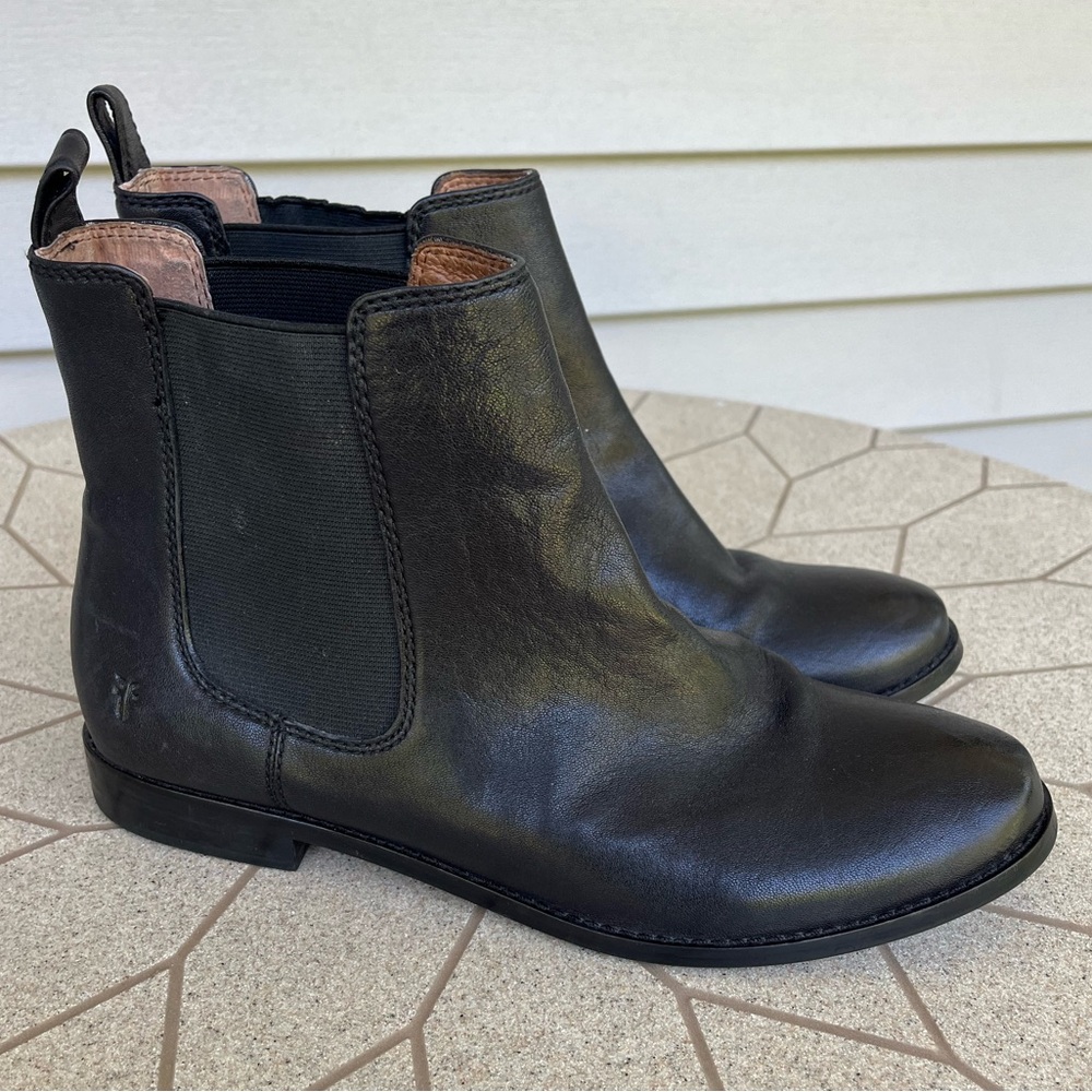 Frye Tyler Chelsea Jodphur Ankle Riding Boots, Women’s 9, Black leather pull on